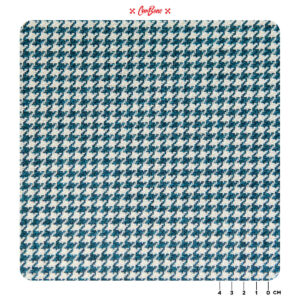 Houndstooth Fabric - TURQUOISE/WHITE